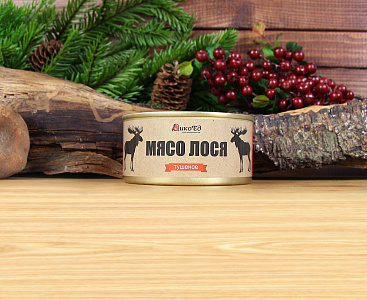 Превью Тушеное мясо лося (тушенка из лосятины)
